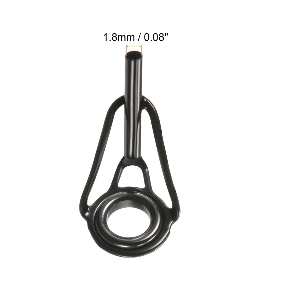 PATIKIL 1.8mm チューブ径 釣竿の穂先 釣りロッドチップ ロッドティップリング 釣り道具修理キット 3個入り ステンレス鋼 ブラック |  | 01