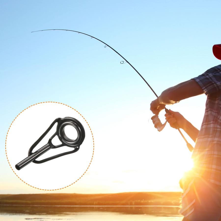 PATIKIL 1.8mm チューブ径 釣竿の穂先 釣りロッドチップ ロッドティップリング 釣り道具修理キット 3個入り ステンレス鋼 ブラック |  | 05