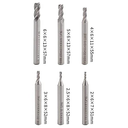 Shanado エンドミル セット HSS 4枚刃 2mm-6mm 6個入り 超硬 加工用カッター 高精度 CNC 穴あけ 工具 精密加工 |  | 01