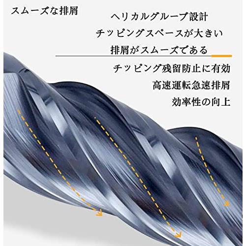 Shanado エンドミル セット HSS 4枚刃 2mm-6mm 6個入り 超硬 加工用カッター 高精度 CNC 穴あけ 工具 精密加工 |  | 02