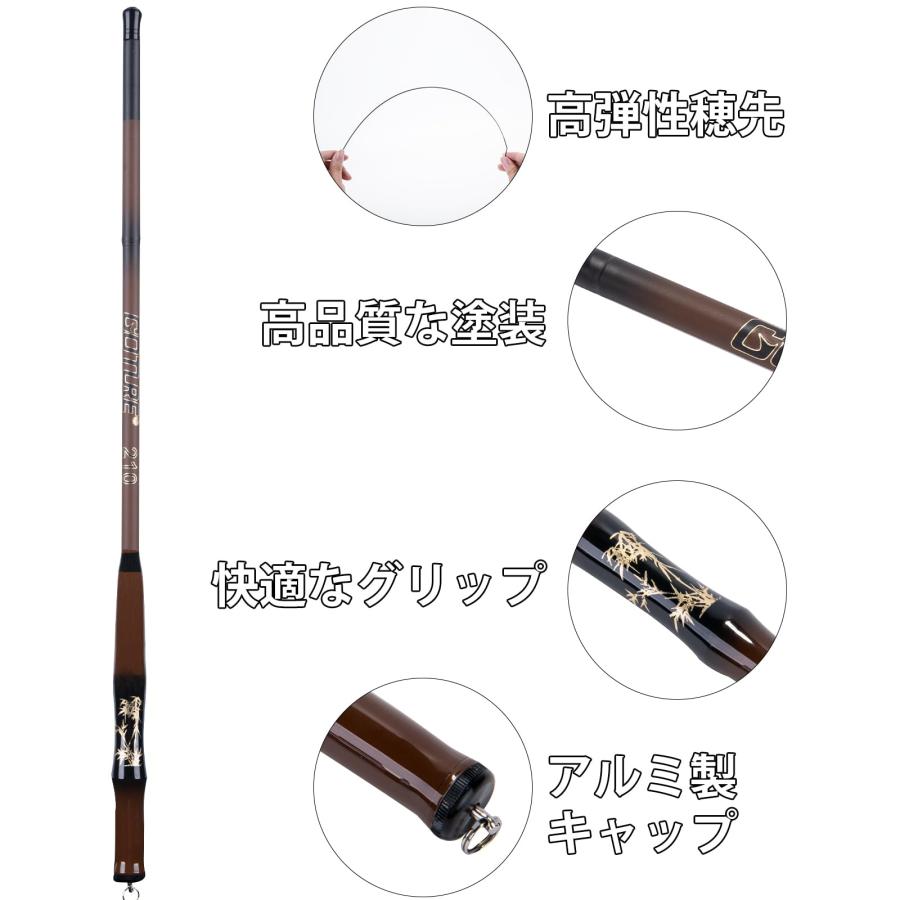Goture 渓流竿 コンパクト 延べ竿 2.1m カーボン ロッド 釣り竿 超軽量 携帯便利 淡水釣り 河川 堤防 湖畔 渓流 |  | 01