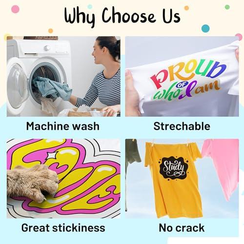 JAVIGA アイロンプリントシート 熱転写ラバーシート PU素材DIY用 約30x304cm Ｔシャツ 布 綿 ポリエステルに適応 洗濯可能（ |  | 04