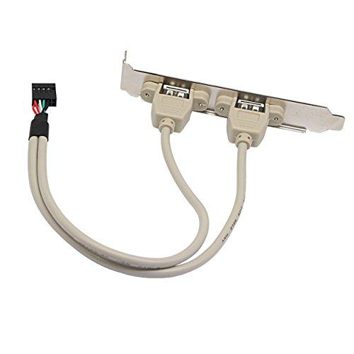 SinLoon 2点セットク コンピュータ ケーブル＆コネクタ 新しい 2ポート USB 2.0 PC マザーボード 背面 パネル 拡張 ブラケ |  | 06