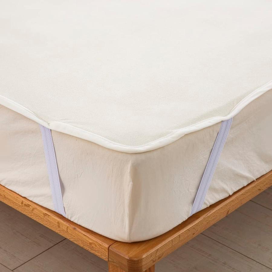 防水シーツ シングル 介護 敷きシーツ おねしょ マットレスカバー フラットタイプ 洗える 防ダニ 綿のタオル地 4隅ゴム付き アイボリー |  | 04