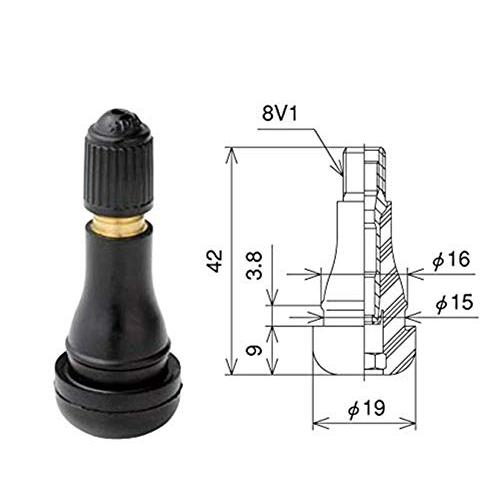 太平洋工業 チューブレスタイヤゴムバルブ 100個セット TR413CL パッキン付き 太平洋パシフィック TR-413 チューブレスタイヤ用ス |  | 01