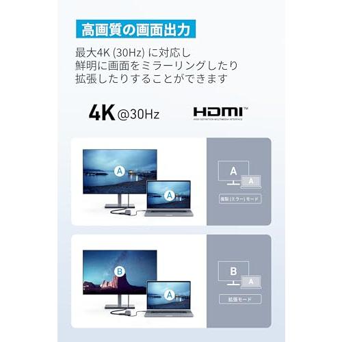 Anker 332 USB-C ハブ 5-in-1 ホワイト 100W USB PD対応 4K HDMIポート5Gbps 高速データ転送 USB |  | 02