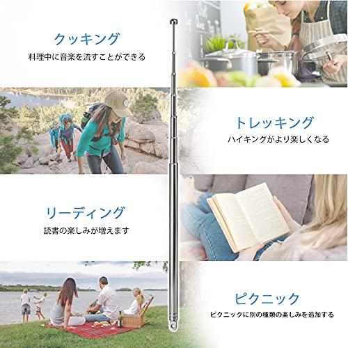 BINGFU 7セグメント伸縮式74cm AM FMアンテナ ポータブルラジオアンテナ交換用（2パック） 屋内ポータブルラジオに対応 ホームステ |  | 02