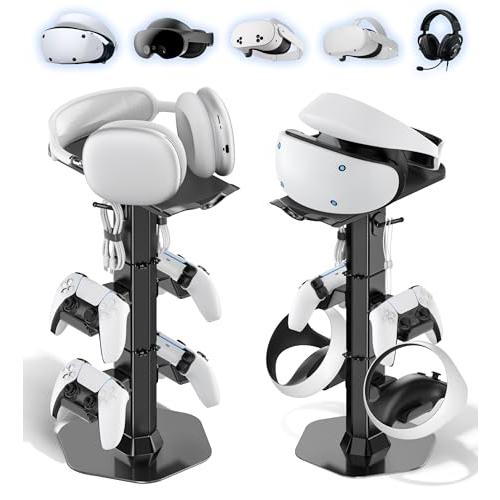 【互換品】 コントローラー スタンド ゲームコントローラー 収納ラック ヘッドホン ヘッドセット ホルダー PSVR2用収納スタンド 組み立て簡単 頑 | 