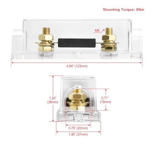 Heschen 車 ANLヒューズ付きANLヒューズホルダー 自動車 バイク オーディオサブウーファー 用品 金色 60A+ベース 2個入り |  | 01