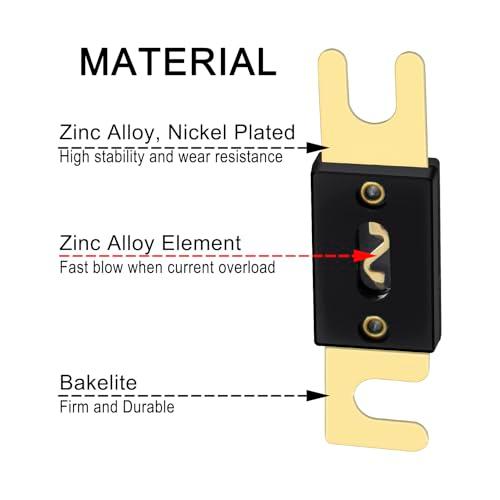 Heschen 車 ANLヒューズ付きANLヒューズホルダー 自動車 バイク オーディオサブウーファー 用品 金色 60A+ベース 2個入り |  | 04