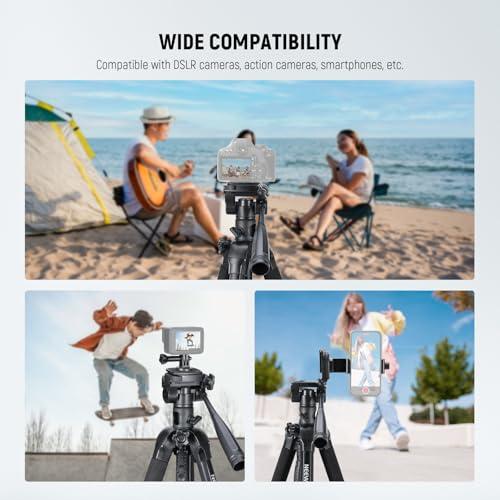 NEEWER Basic 189cm ビデオ三脚一脚 コンパクト 耐荷重 アルミ製 3ウェイパンチルトヘッド&リモート/水平中心軸付き 俯瞰撮影 |  | 07
