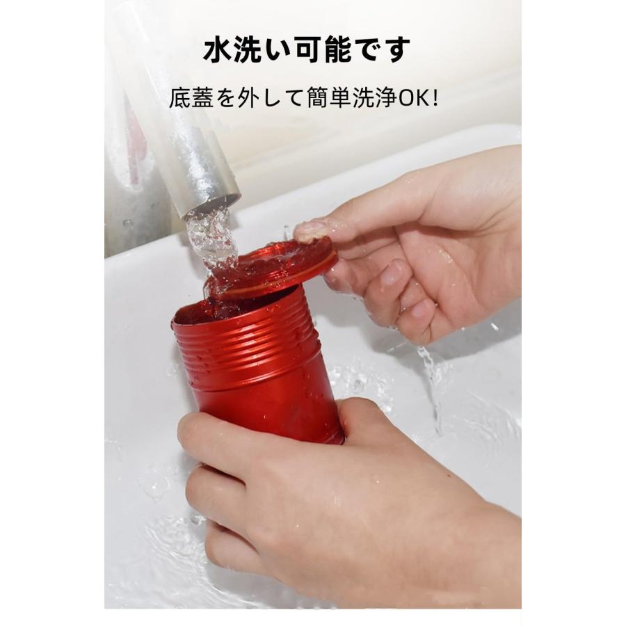 YFFSFDC 車用 灰皿 ドラム缶 携帯灰皿 蓋付き 大容量 スタンド灰皿 丸洗い可能 灰捨て簡単 車内用品 自動車用灰皿 レッド |  | 05