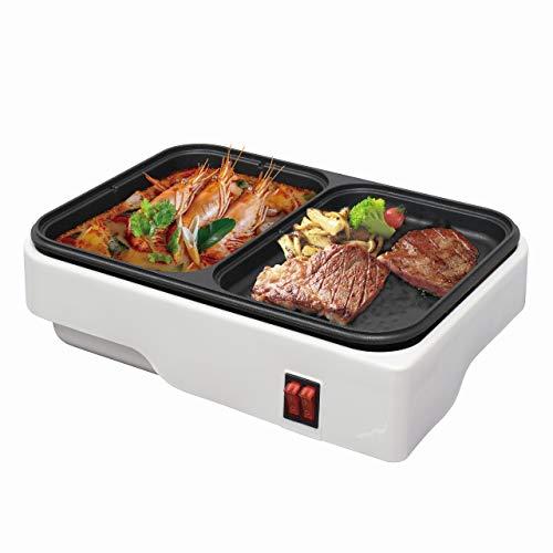 オームOHM 電機 ホットプレート 2WAY 鍋付き 1人用2人用 深鍋&平面プレート 煮ると焼くが一度にできる おひとり様グリル鍋 小型 ミニ |  | 01