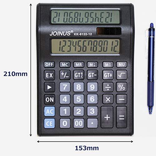 Cali&Brita 2画面 12桁 計算機 電卓 大型 ソーラー 電池 ハイブリット電源 2画面表示=複数人で確認ができる |  | 02