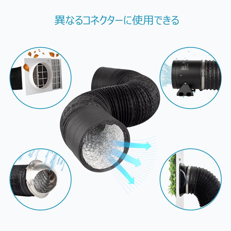 DUCTURBO ダクトホース φ100MM*5M（長さ）収納型フレキシブルダクト 適格請求書の発行対象 蛇腹排気ダクト 換気用アルミ伸縮ホース |  | 04