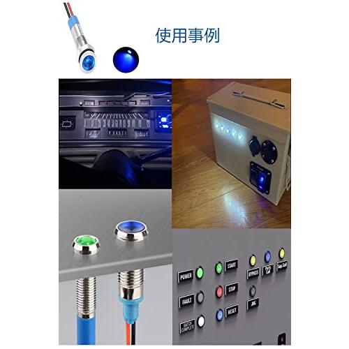 YFFSFDC 6mm DC 12-24V LED 防水インジケータライト パイロットライトシグナル インジケータ（5色セット） |  | 02