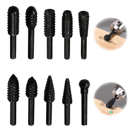 回転ヤスリ 10本セット ロータリーヤスリ 電動ドライバー ヤスリ 木工鉄工用 木工用 超硬バー リューター 研磨面取り研磨 バリ取り 金属加工 | 