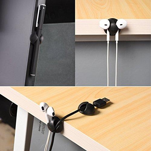 MAVEEK コードクリップ ケーブルドロップ ケーブルクリップ ケーブル収納 コード管 理 強力バック付き 15個入り ブラック |  | 05