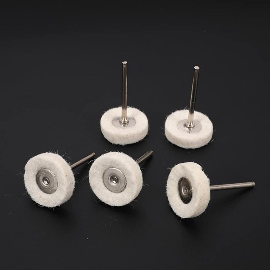 YFFSFDC フェルトバフ 30個セット 2.35mm軸 ホイール 羊毛フェルトバフ リューター バフ 金属磨き 鏡面研磨用 バフ研磨 工具 |  | 06