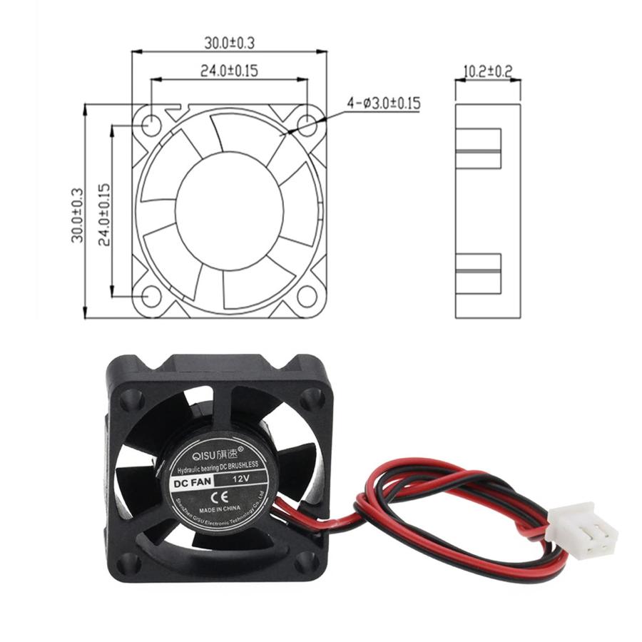 PENGLIN 2PCS 3010 冷却ファン 12V 小型ファン 30mm X30mm X 10mm 3Dプリンタ 部品の冷却用 DCファン |  | 03