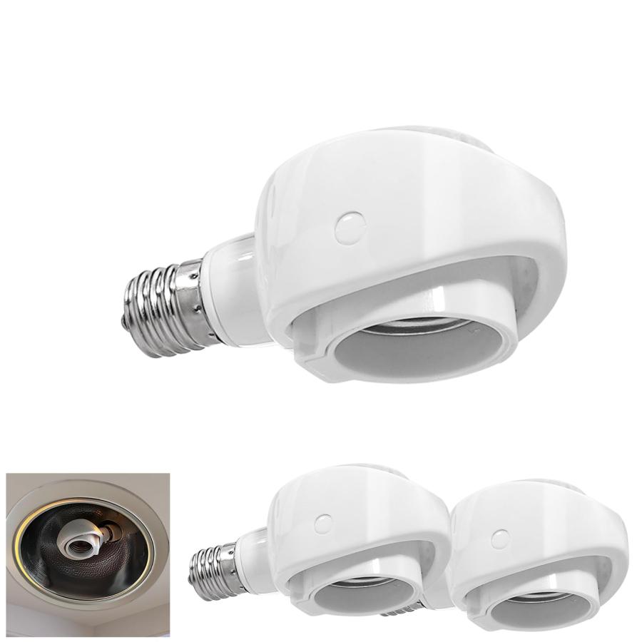 LEDセンサー電球(E26:１個 E17:６個) 可変式ソケット６個 セット Aiwode，E17→E26変換ソケット 可動，角度の可変式ソケット，E26