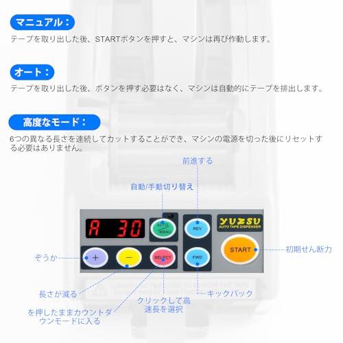 【互換品】 YUZSU 電動テープカッター 電動 オート テープカッター 自動カルーセル、テープ幅6-60mm、長さ5-999mm 透明テープ/両面テ |  | 02