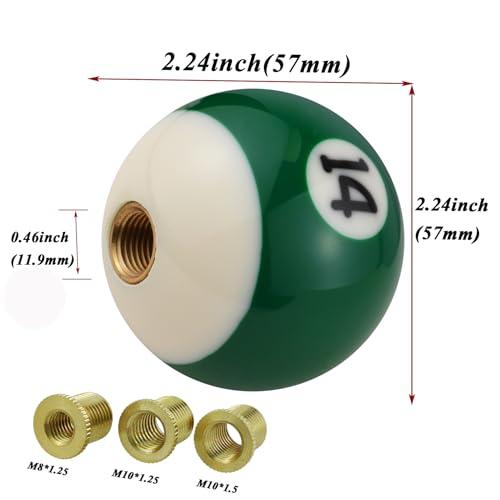 AbferビリヤードシフトノブNo.14カーシフトレバーハンドルヘッド自動マニュアルカートラックユニバーサル 緑 |  | 01