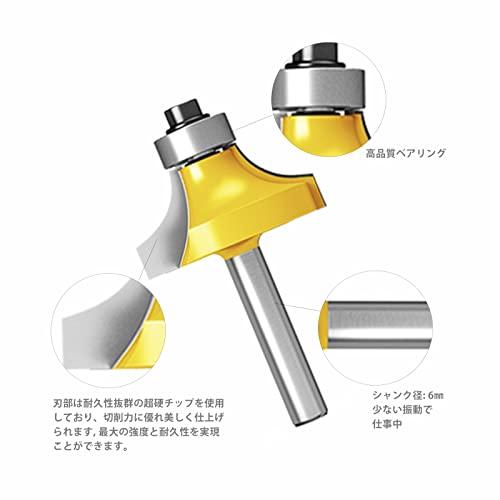 CSOOM プロ木エトリマ一ビット?ット超硬ル一夕一セット15本組 軸径6mm 収納ケ一ス付き 溝ほり・面取り・飾り面加工・目地払いビット フラ |  | 02