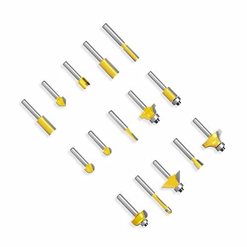 CSOOM プロ木エトリマ一ビット?ット超硬ル一夕一セット15本組 軸径6mm 収納ケ一ス付き 溝ほり・面取り・飾り面加工・目地払いビット フラ |  | 04