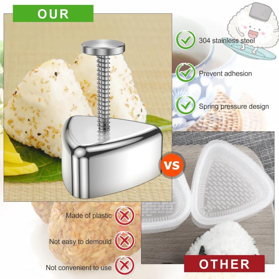 おにぎり型 おにぎりメーカー おにぎらず 押し型りケース 反粘着性 おにぎり達人 飲食店 業務用 キッチン用品 三角形 |  | 04