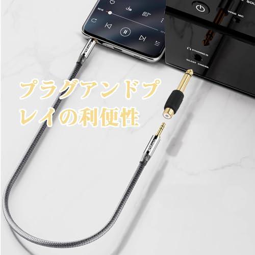 フォンアダプタプラグ 6.35mmオス-RCAメス変換アダプタ 金メッキオーディオアダプタ プラグコネクタ オーディオプラグ変換プラグ RCAジ |  | 04