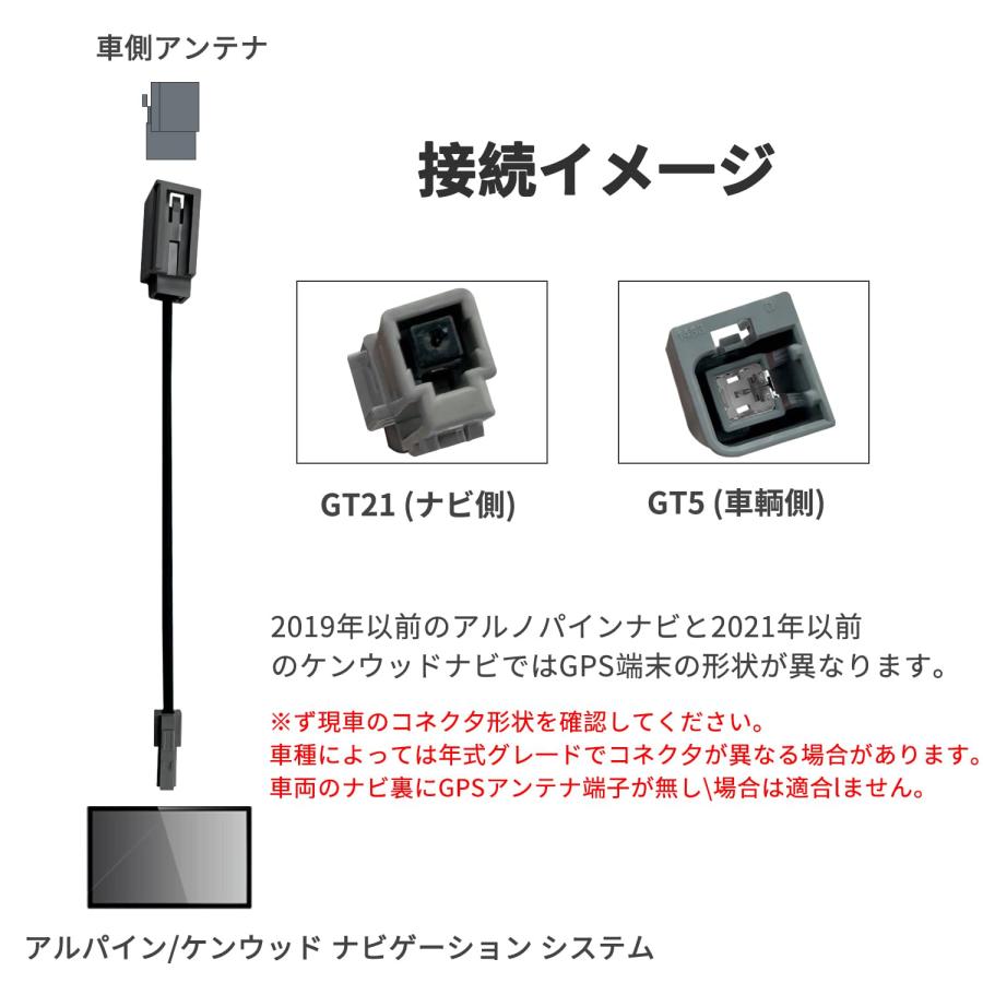 LONNIK 純正 GPSアンテナ 変換ケーブル 対応 ルケンウッド・アルパイン ナビ用 （ダイハツ・ホンダ・スズキ・日産 ） |  | 03