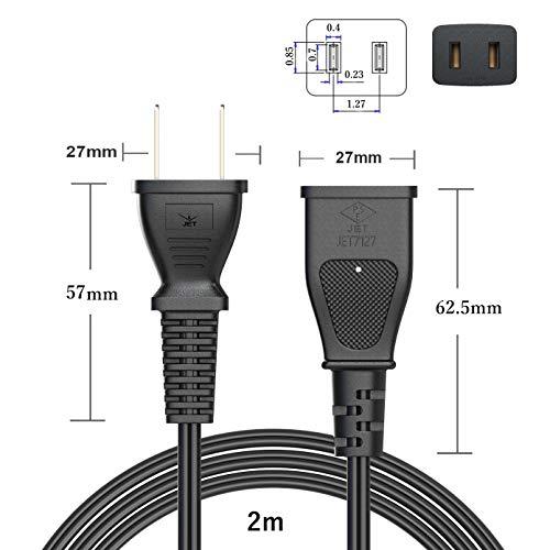 POWSEED 電源ケーブル 延長コード 2ピンプラグ用 電源コード延長 家庭用 延長ケーブル 電源ACケーブル オフィス用 7.5A 125Ｖ |  | 01