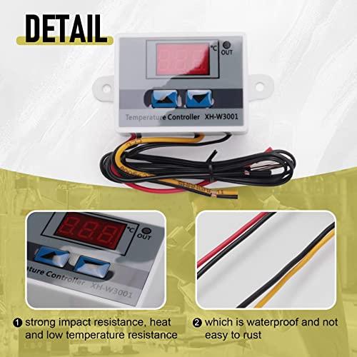 Dovhmoh 3個XH-W3001デジタルLED温度コントローラーモジュールデジタルサーモスタットスイッチ電子サーモスタット（12V 10A |  | 01