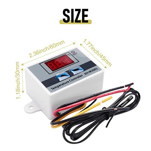 Dovhmoh 3個XH-W3001デジタルLED温度コントローラーモジュールデジタルサーモスタットスイッチ電子サーモスタット（12V 10A |  | 07