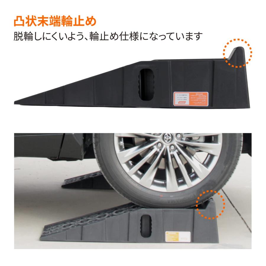 OULEME カースロープ ハイリフト 車 タイヤスロープ 整備用 油圧ジャッキ代替 カー上昇 持ち上げる オイル交換 強い耐荷重力 軽量 2個 |  | 05