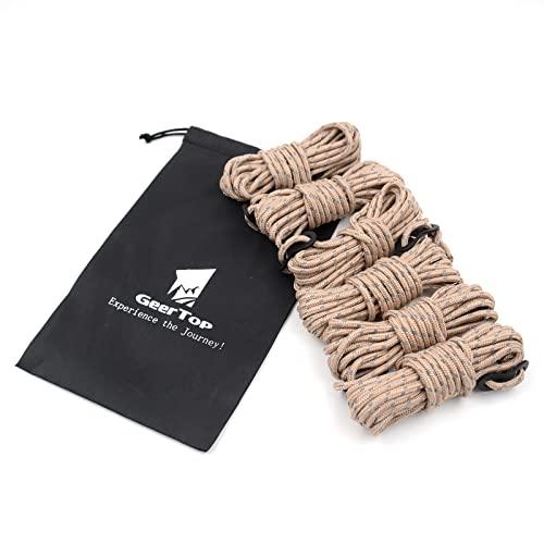 GEERTOP ガイロープ ロープ パラコード タープロープ テントロープ ガイライン 張り綱 4mm 6本 反射材 アルミ 自在金具付き 収納 |  | 07