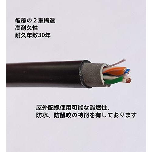 100M 屋外用 LANケーブル 自作用 屋外対応 防水 アウトドア CAT5e 屋外