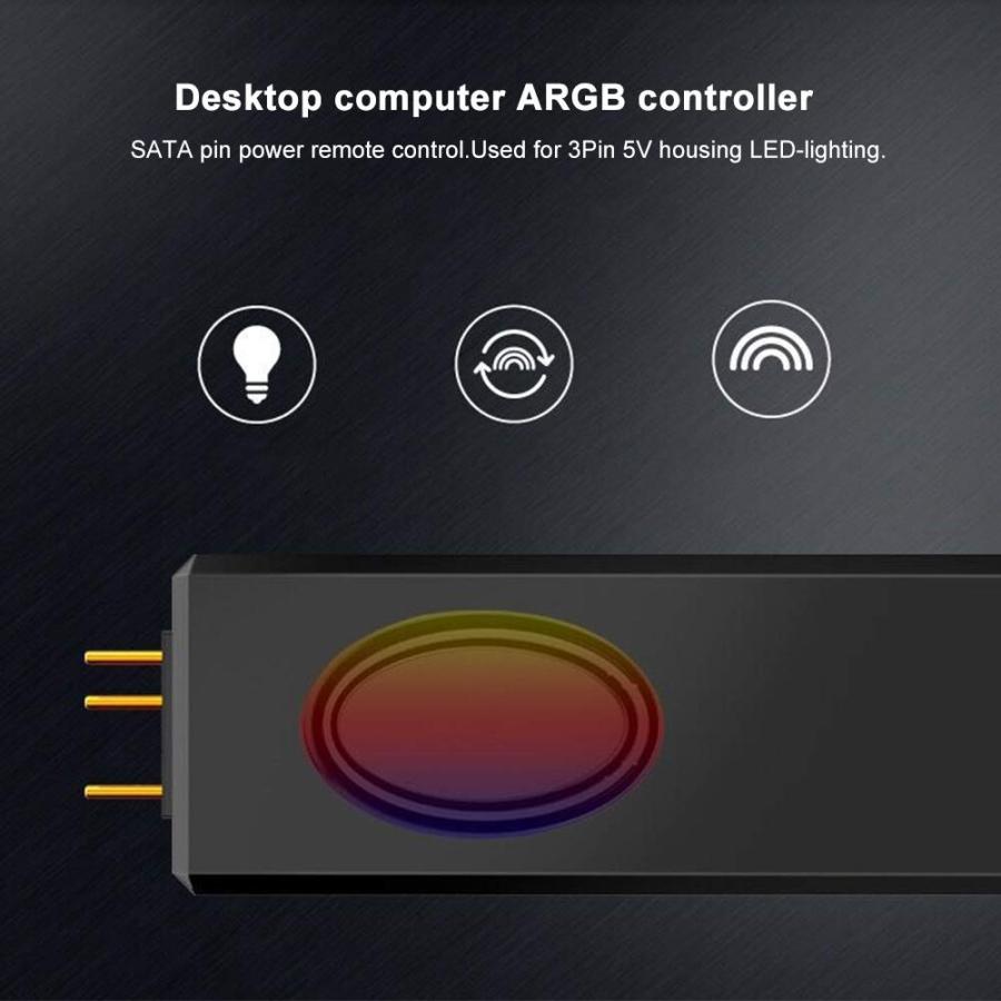 Ongwan RFリモートコントロール RFリモコン 実用性 耐久性 ARGBコントローラー 手動制御 3ピンARGBピン SATAピンコネクタ |  | 03