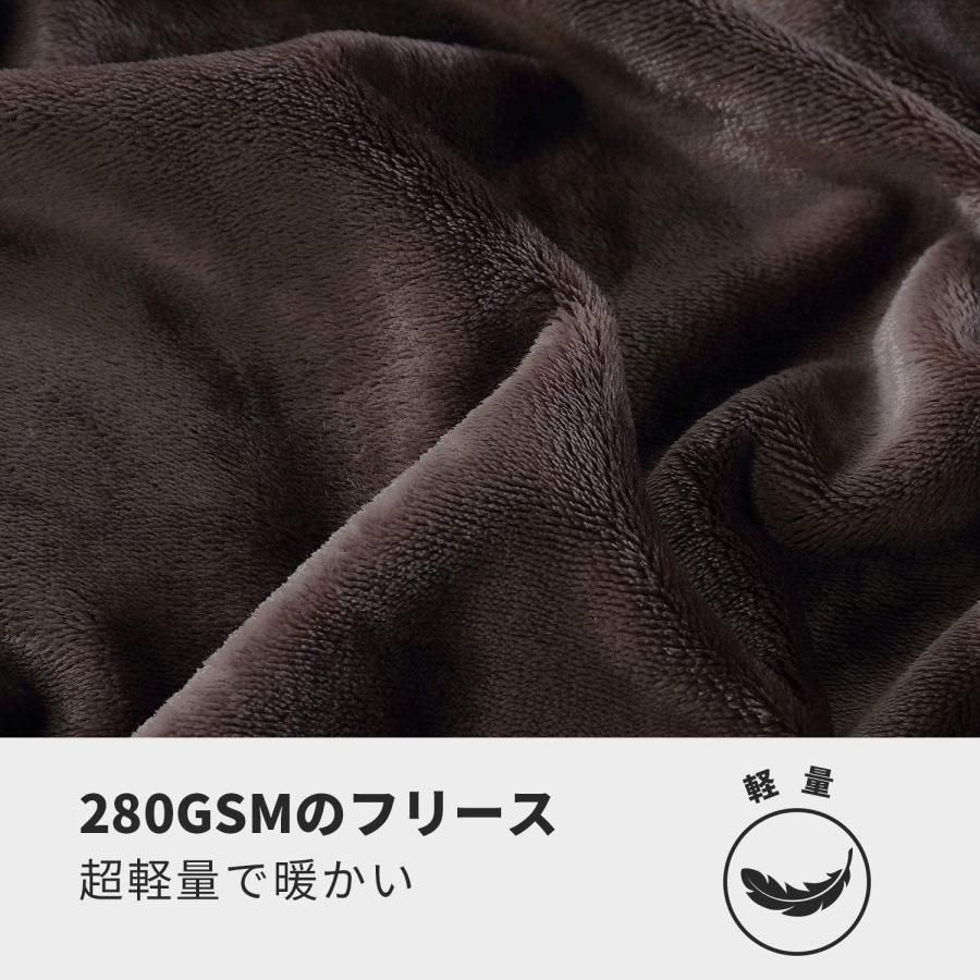Hansleep 毛布 ダブル 夏用 ブランケット 茶色 大きめ 180x200cm 冷房対策 大判 マイクロファイバー 柔らかく フランネル |  | 04