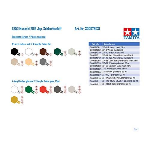 タミヤ 1/350 艦船シリーズ No.31 日本海軍 戦艦 武蔵 プラモデル 78031 |  | 02