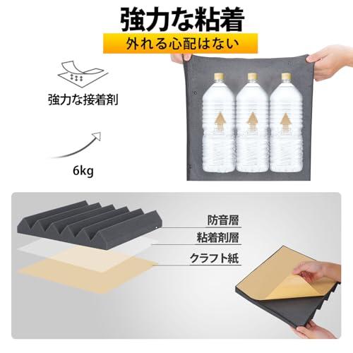AUSLET 24枚 吸音材 接着剤付き 防音シート 粘着性遮音材 30x30x5cm 極厚 セルフアドヘーシブ 吸音パネル 遮音シート 壁 防 |  | 03