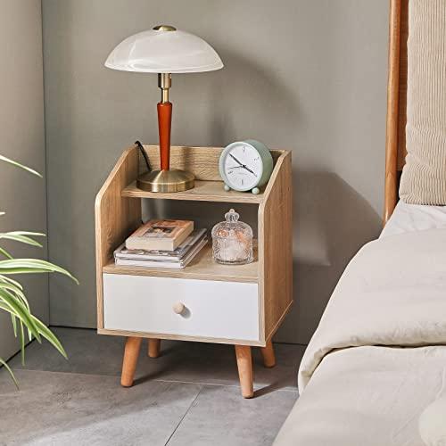 IBUYKE サイドテーブル ナイトテーブル ベッドサイドテーブル ベッド周り収納 多機能 30cm x 37cm x 48cm 引出し付き 収 |  | 04