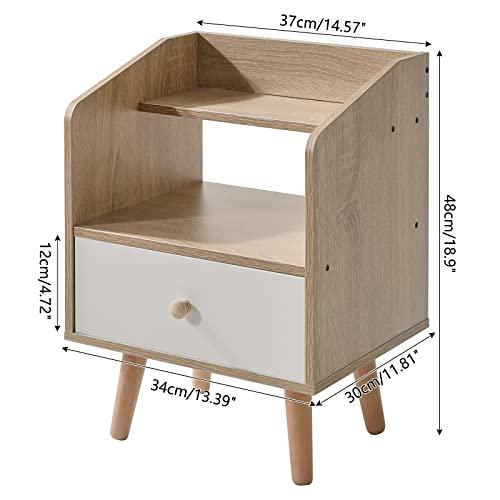 IBUYKE サイドテーブル ナイトテーブル ベッドサイドテーブル ベッド周り収納 多機能 30cm x 37cm x 48cm 引出し付き 収 |  | 05