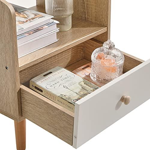 IBUYKE サイドテーブル ナイトテーブル ベッドサイドテーブル ベッド周り収納 多機能 30cm x 37cm x 48cm 引出し付き 収 |  | 06