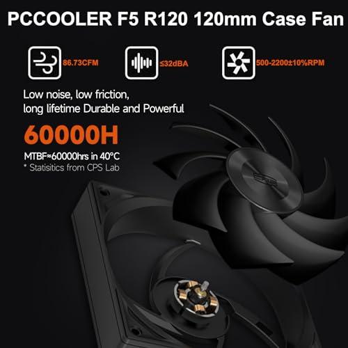 PCCOOLER F5 R120 120mm PC ファン 高性能冷却ファン、120 mm PWM 4ピンFDBシャーシファン、4-Pin 22 |  | 04