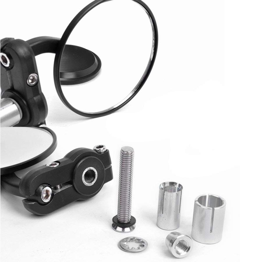 Karun バイクミラー汎用バイクミラーバーエンドミラーCNC丸形左右セット角度自由に調節などに適用折り畳み不可 |  | 02