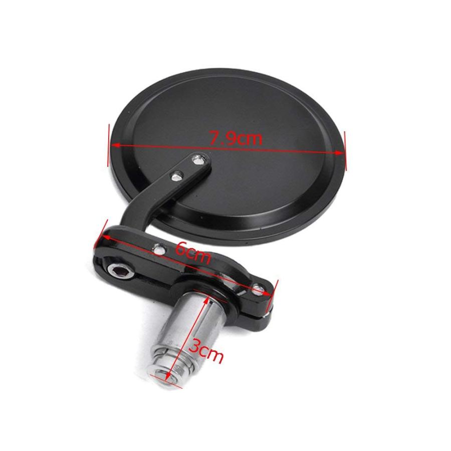 Karun バイクミラー汎用バイクミラーバーエンドミラーCNC丸形左右セット角度自由に調節などに適用折り畳み不可 |  | 03