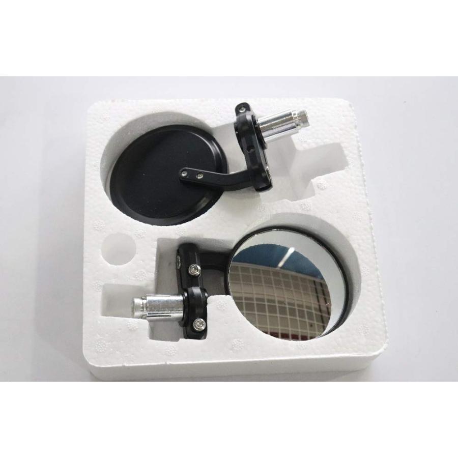 Karun バイクミラー汎用バイクミラーバーエンドミラーCNC丸形左右セット角度自由に調節などに適用折り畳み不可 |  | 04