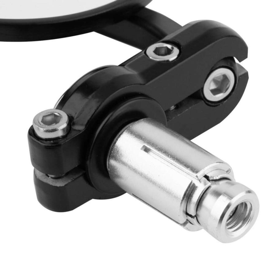 Karun バイクミラー汎用バイクミラーバーエンドミラーCNC丸形左右セット角度自由に調節などに適用折り畳み不可 |  | 08